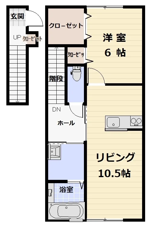 クオンタム筒井A 204号室 間取り図