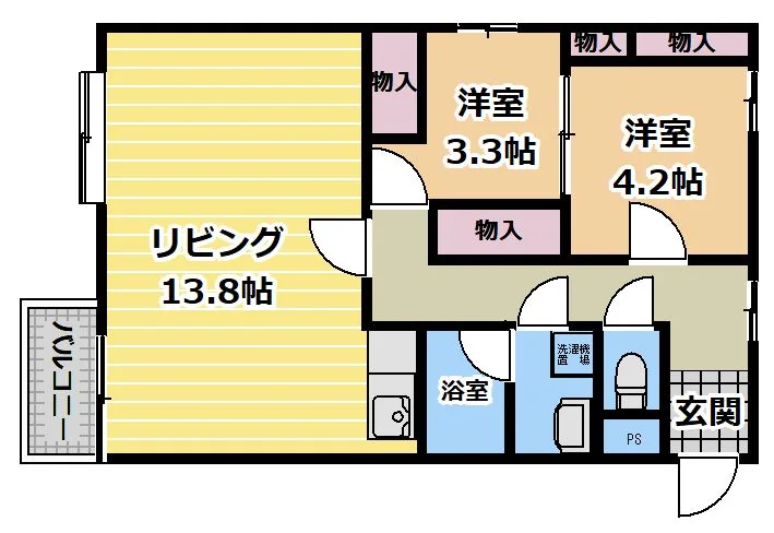 プレジデント北金沢 2-A号室 間取り図